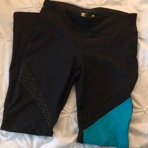 Full length teal and black xersion leggings